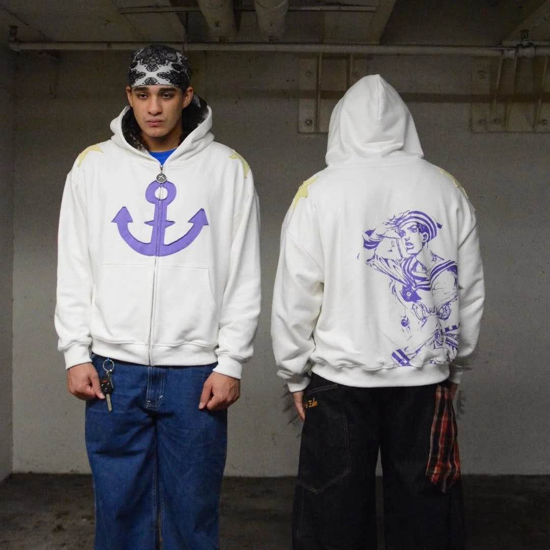 Jojo Bizarre Adventure Splice Zip Up Hoodies Oversized